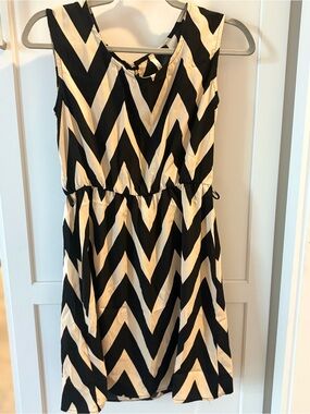 My Beloved Black and White Chevron Dress